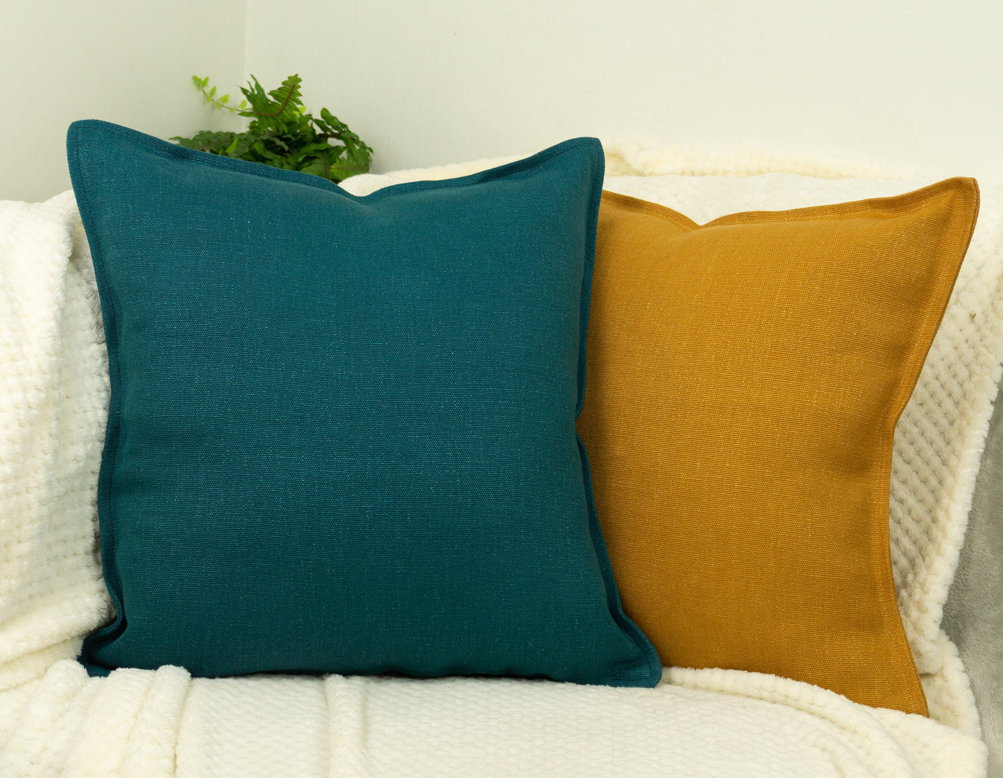 Cotton Linen Slate Green Cushion Covers 45x45cm