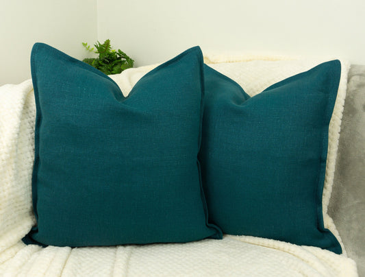 Cotton Linen Slate Green Cushion Covers 45x45cm