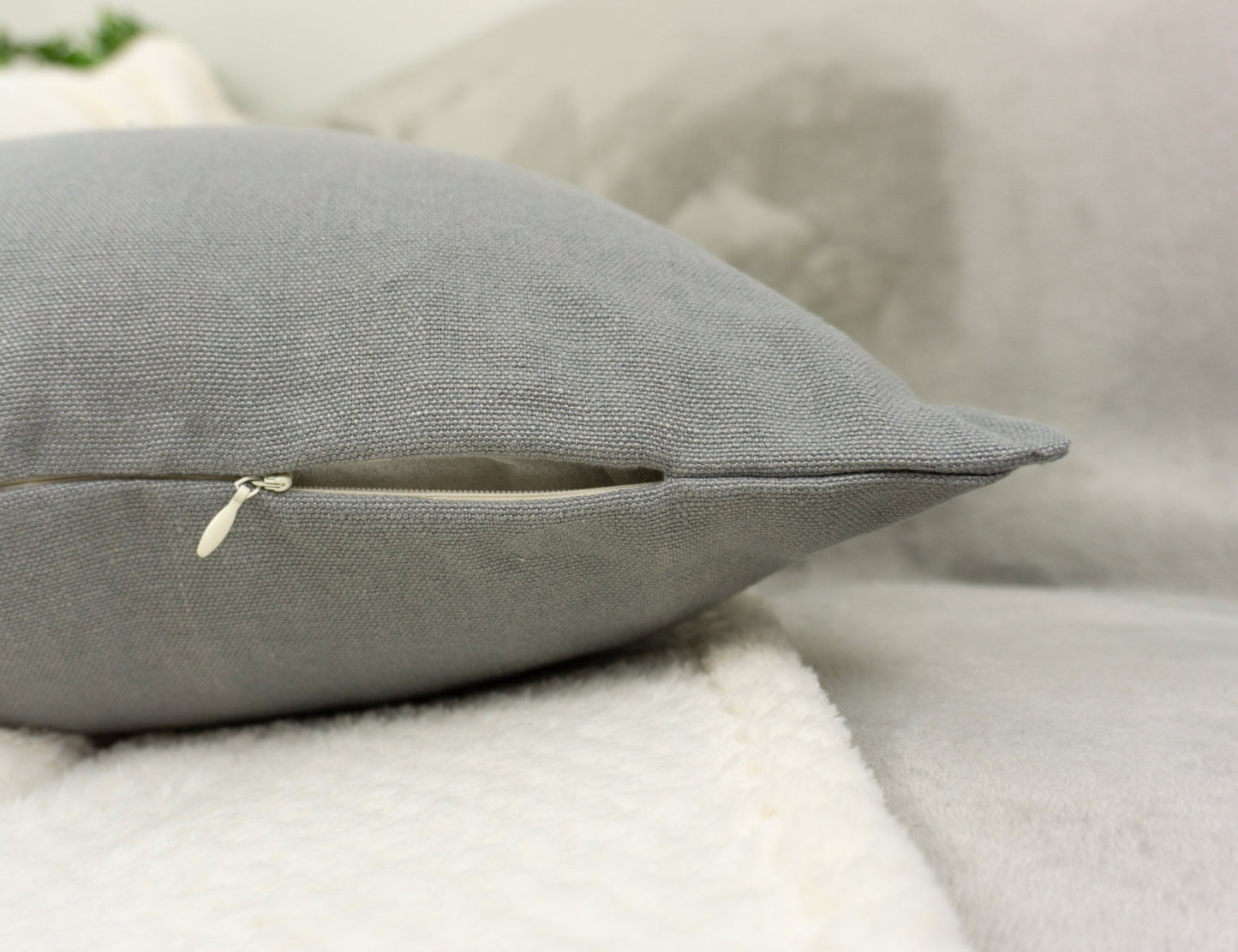 Cotton Linen Cushion Covers I Linen Throw Pillow for Farmhouse Decor, Home Decor 18 x18 inch I Grey