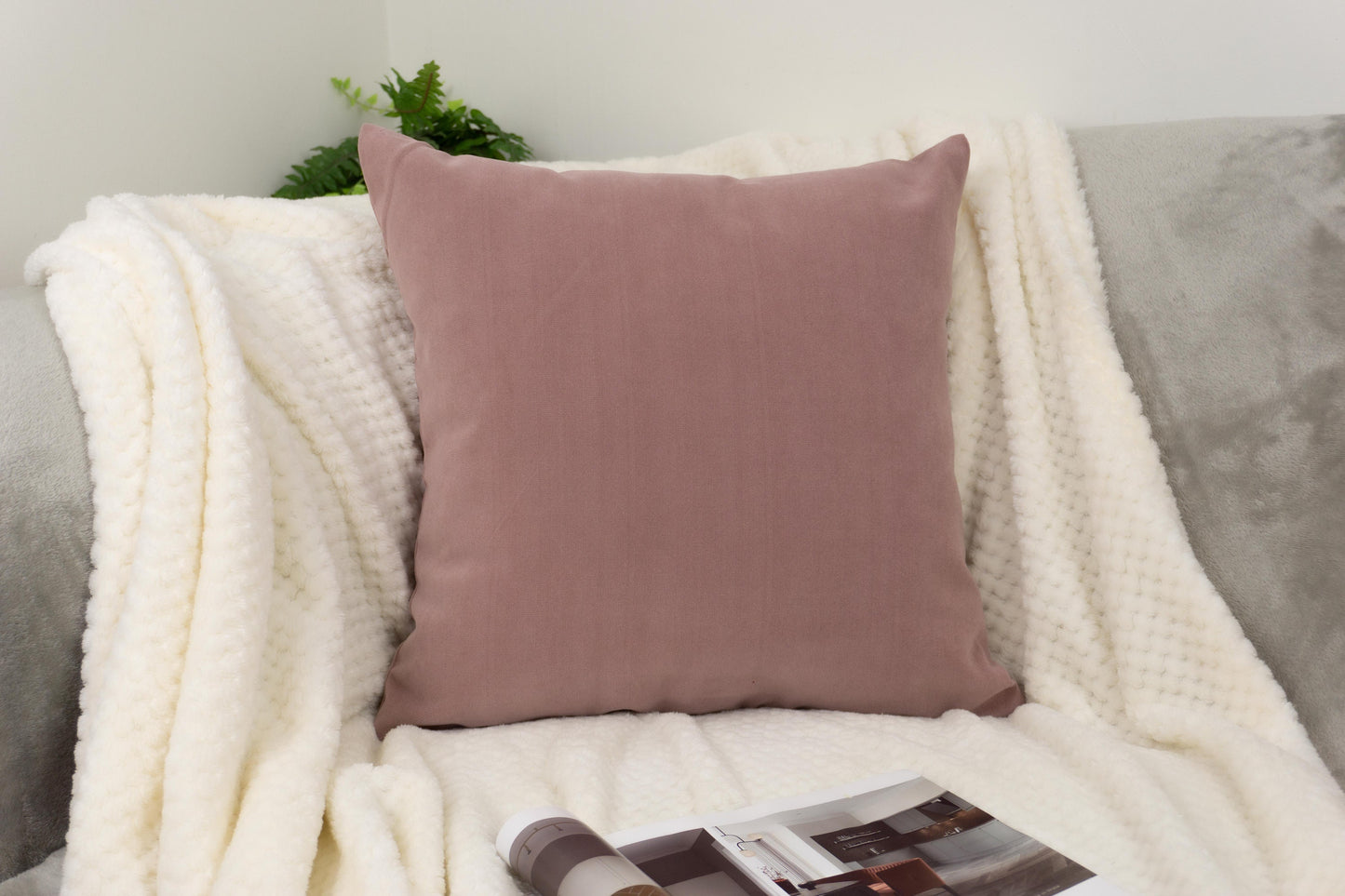 Luxury Velvet Dark Pink Cushion Covers, (All Sizes)