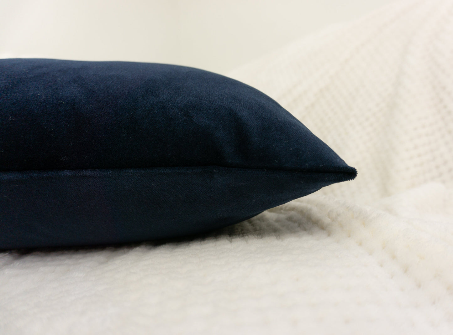 Dark Blue Velvet Cushion Cover, Dark Blue Throw Pillow Cover (All Sizes)