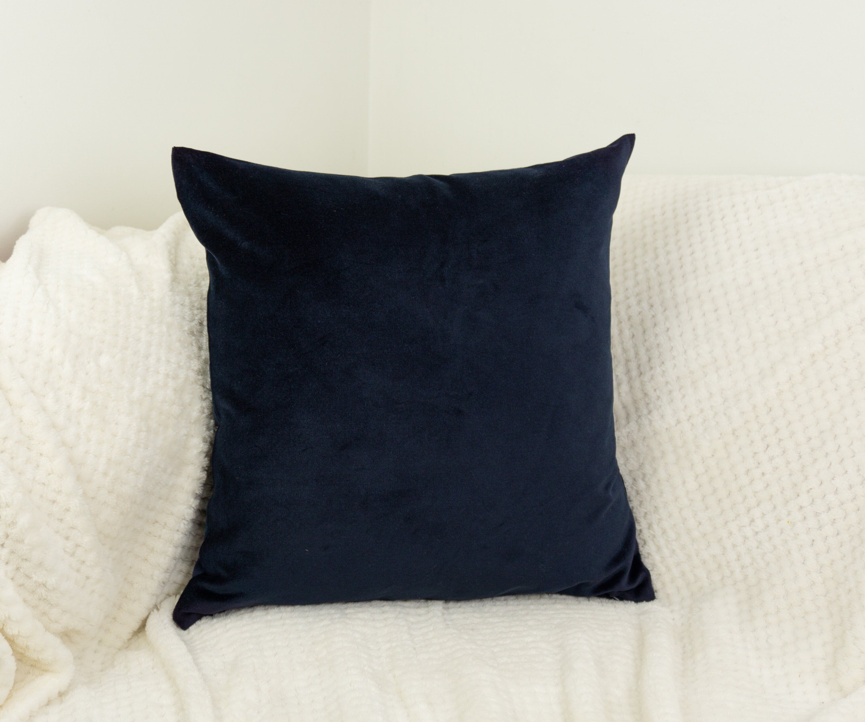 Dark Blue Velvet Cushion Cover Dark Blue Throw Pillow Cover All Sizes