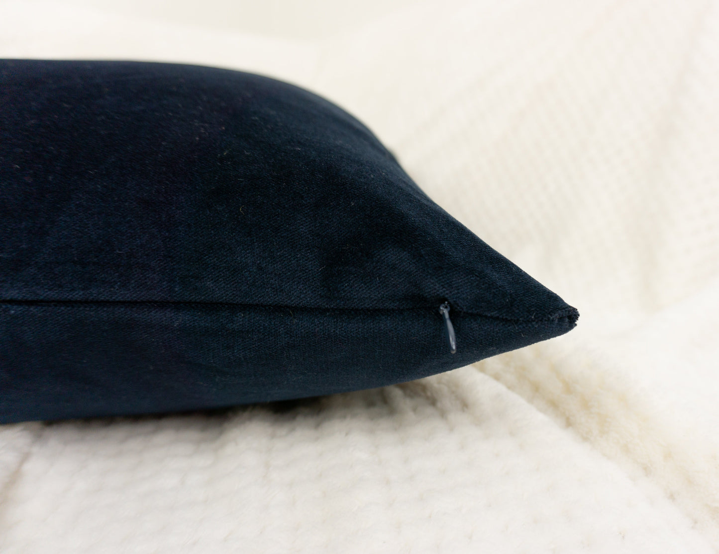 Dark Blue Velvet Cushion Cover, Dark Blue Throw Pillow Cover (All Sizes)