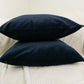 Dark Blue Velvet Cushion Cover, Dark Blue Throw Pillow Cover (All Sizes)