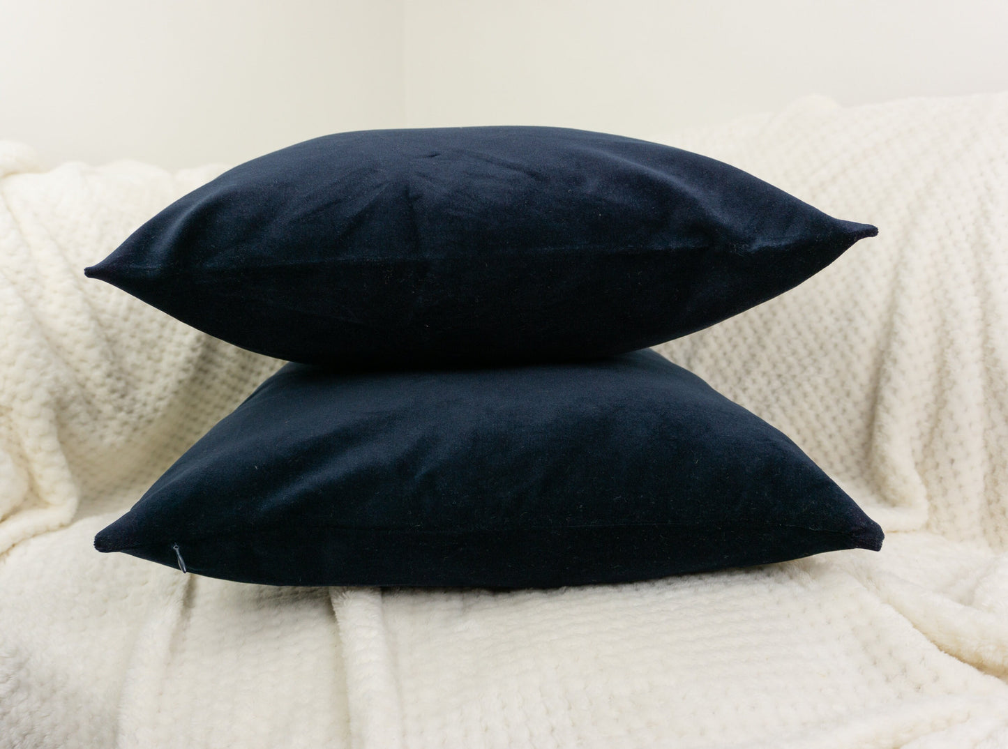 Dark Blue Velvet Cushion Cover, Dark Blue Throw Pillow Cover (All Sizes)