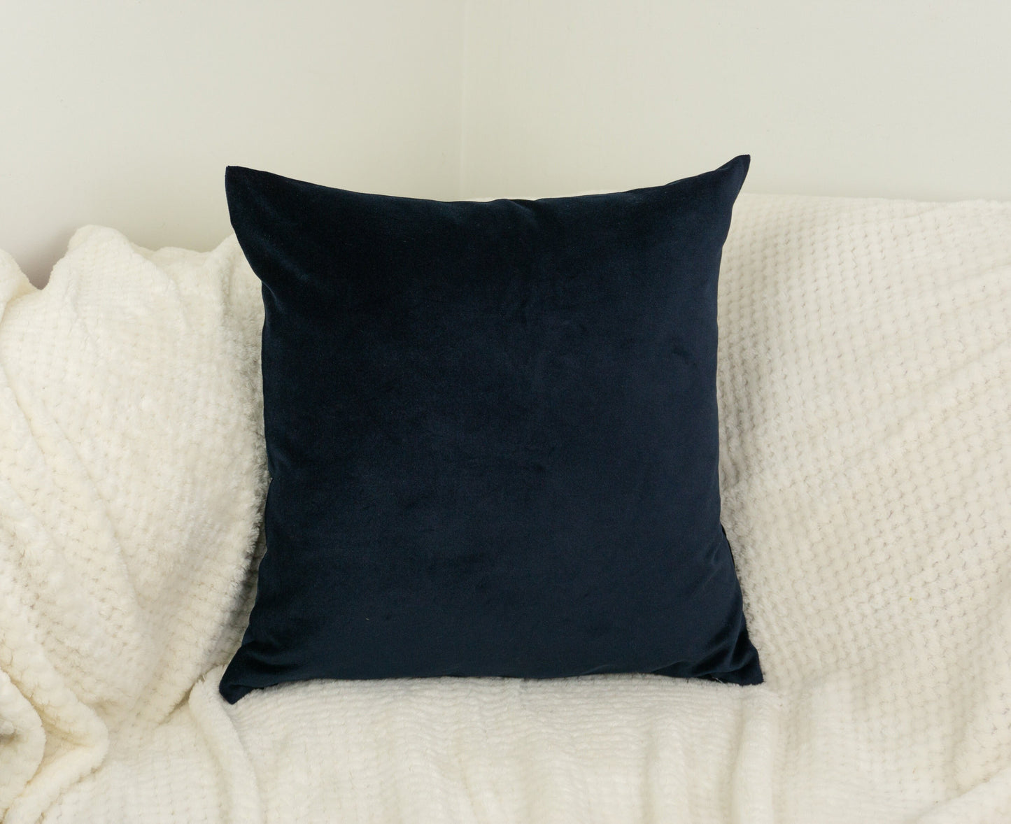 Dark Blue Velvet Cushion Cover, Dark Blue Throw Pillow Cover (All Sizes)