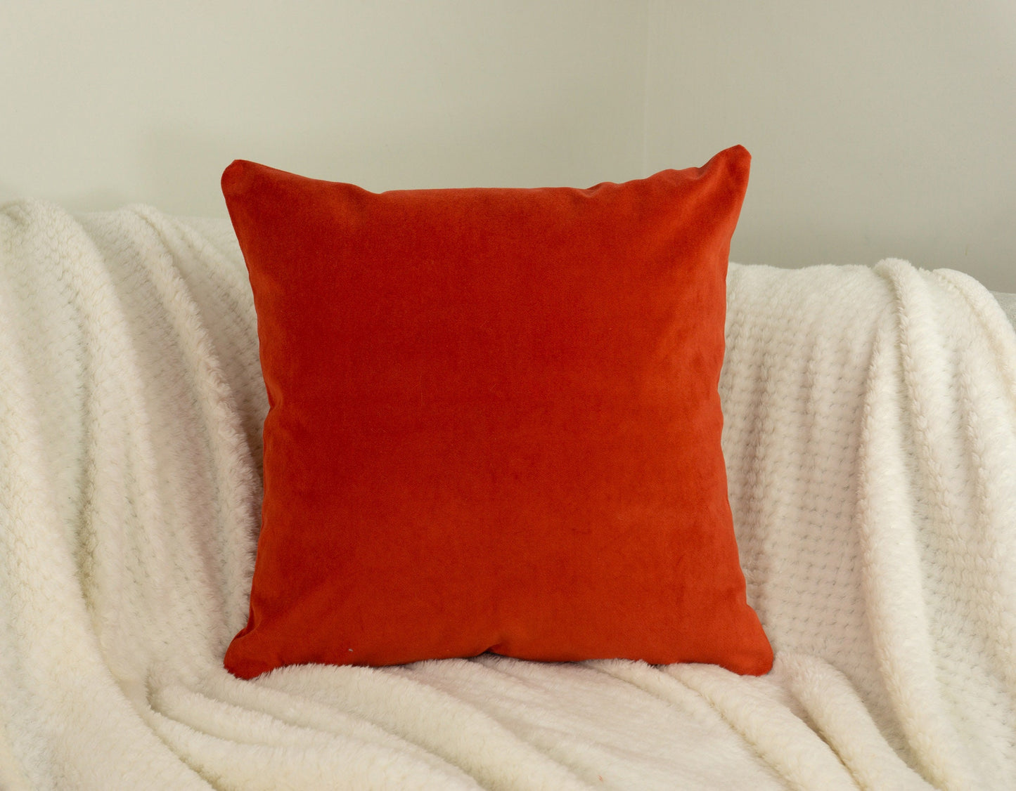 Velvet Orange Cushion Cover, Orange Pillow Cover 45x45cm