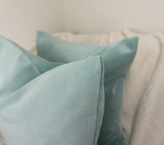 Velvet Mint Green Cushion Cover, Handmade Mint Green Pillow Cover, (All Sizes)