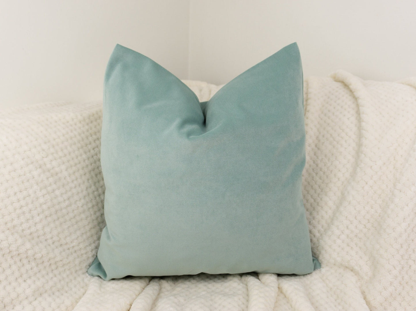 Velvet Mint Green Cushion Cover, Handmade Mint Green Pillow Cover, (All Sizes)