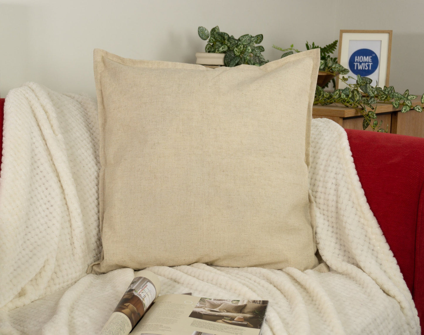 100% Natural Linen Oatmeal Cushion Cover, Linen Ivory Cushion Cover 45x45cm - 50x50cm - 55x55cm