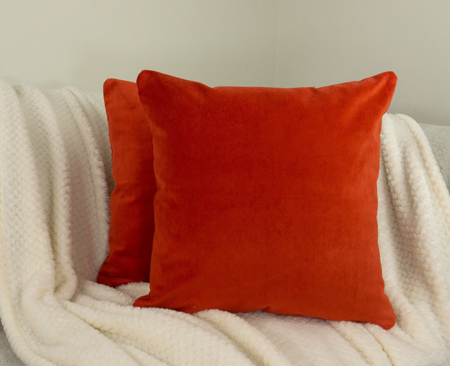 Velvet Orange Cushion Cover, Orange Pillow Cover 45x45cm