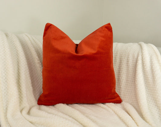 Velvet Orange Cushion Cover, Orange Pillow Cover 45x45cm