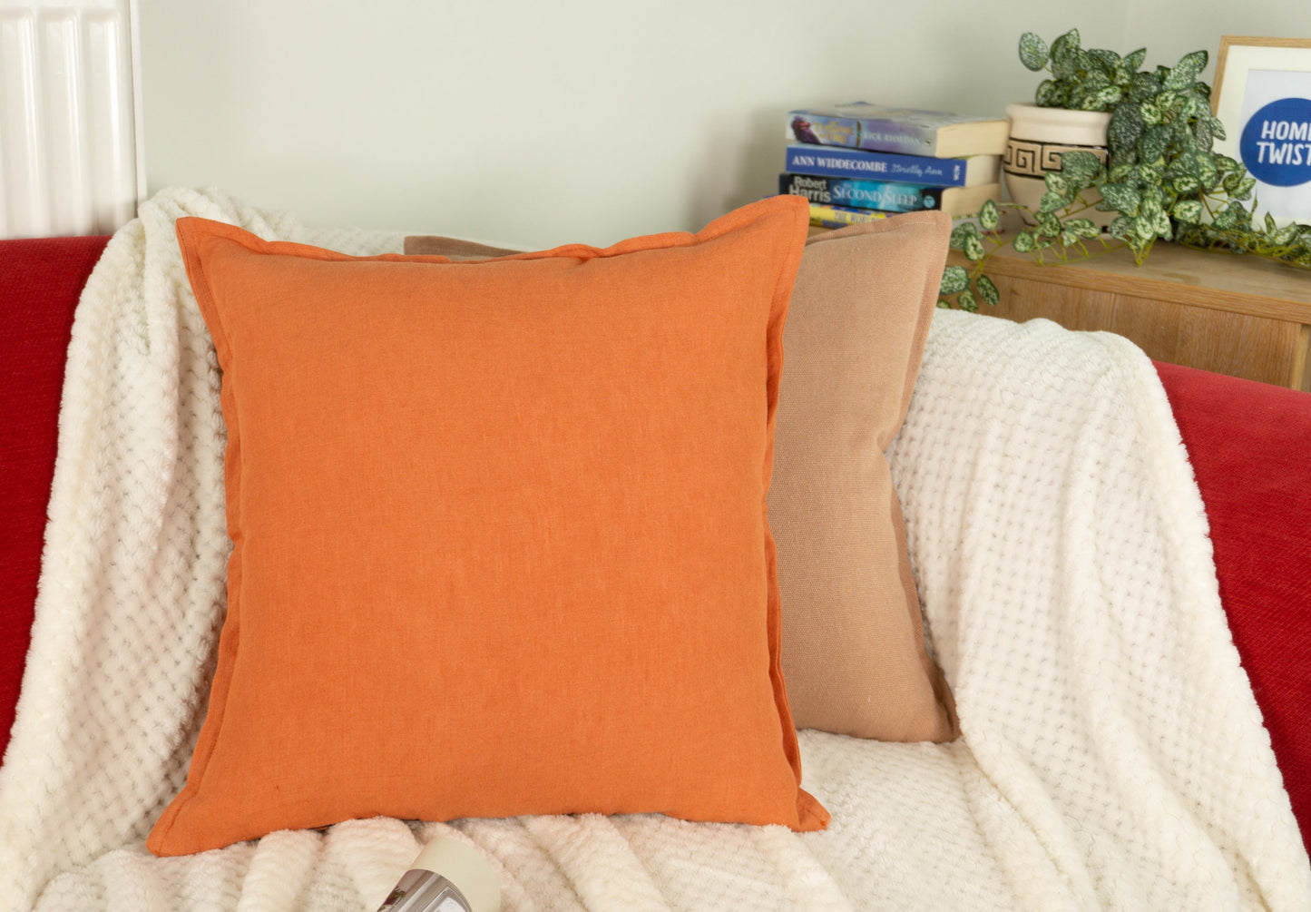 Natural Linen Orange Cushion Covers I Linen Throw Pillowcase Sofa Cushion Cover Home Decor 45x45cm