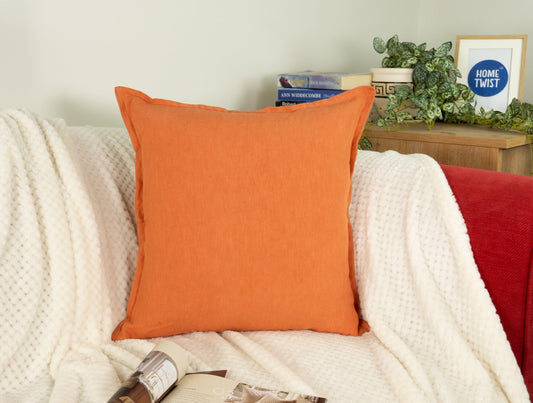 Natural Linen Orange Cushion Covers I Linen Throw Pillowcase Sofa Cushion Cover Home Decor 45x45cm