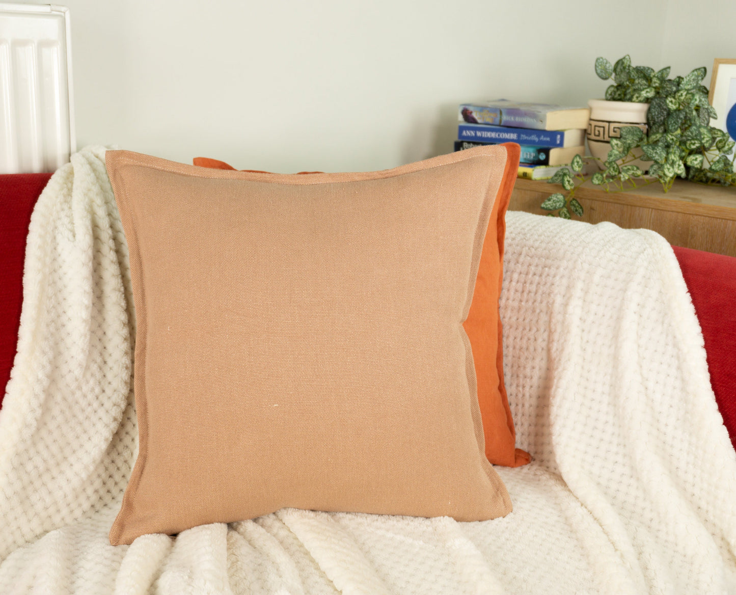 Natural Linen Peachy Cushion Covers I Peachy Linen Throw Pillowcase Sofa Cushion Cover Home Decor 18x18inches, 45x45cm