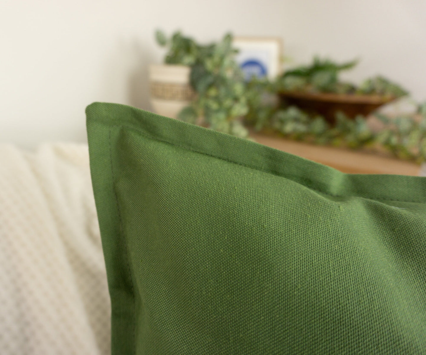 Linen Green Cushion Cover, Green Linen Throw Pillow, Home Decor Cushion Cover 18x18,20x20Inches