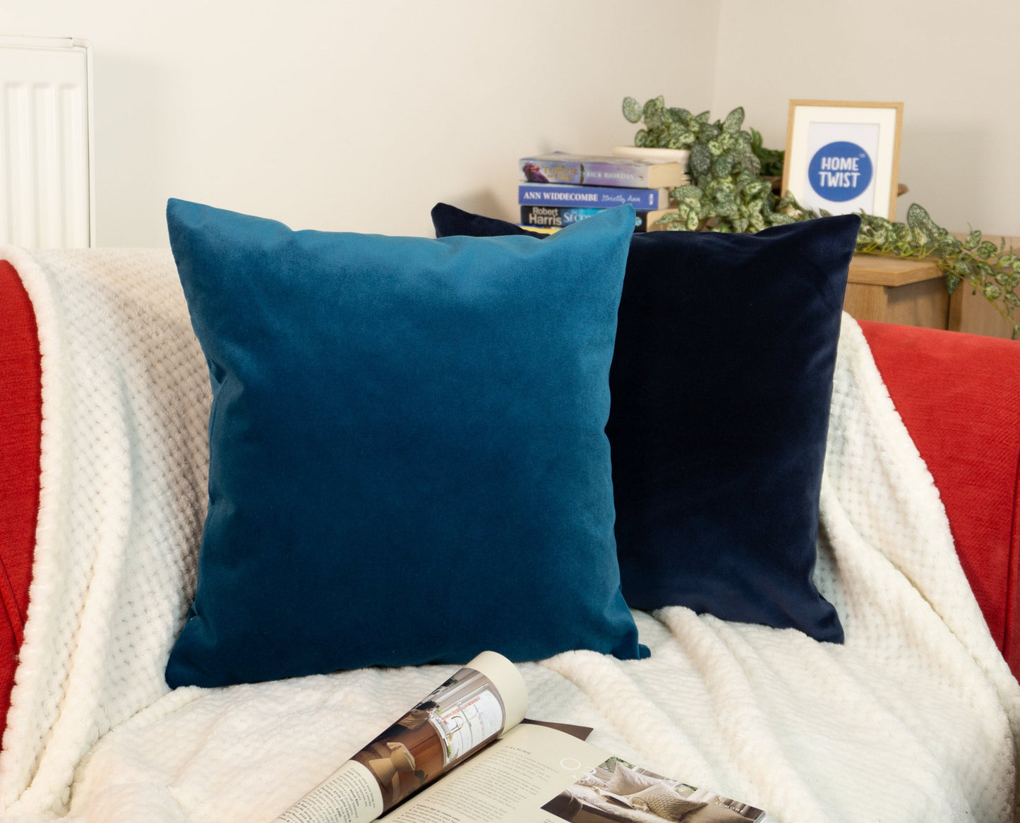 Velvet Cobalt Blue Cushion Cover, Cobalt Blue Pillow cover for Home Decor, 45x45cm