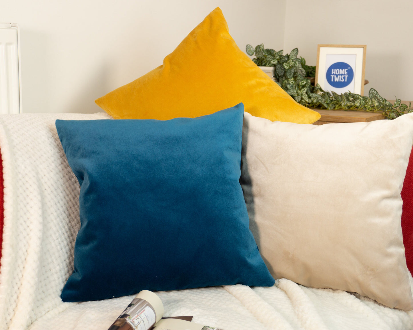 Velvet Cobalt Blue Cushion Cover, Cobalt Blue Pillow cover for Home Decor, 45x45cm