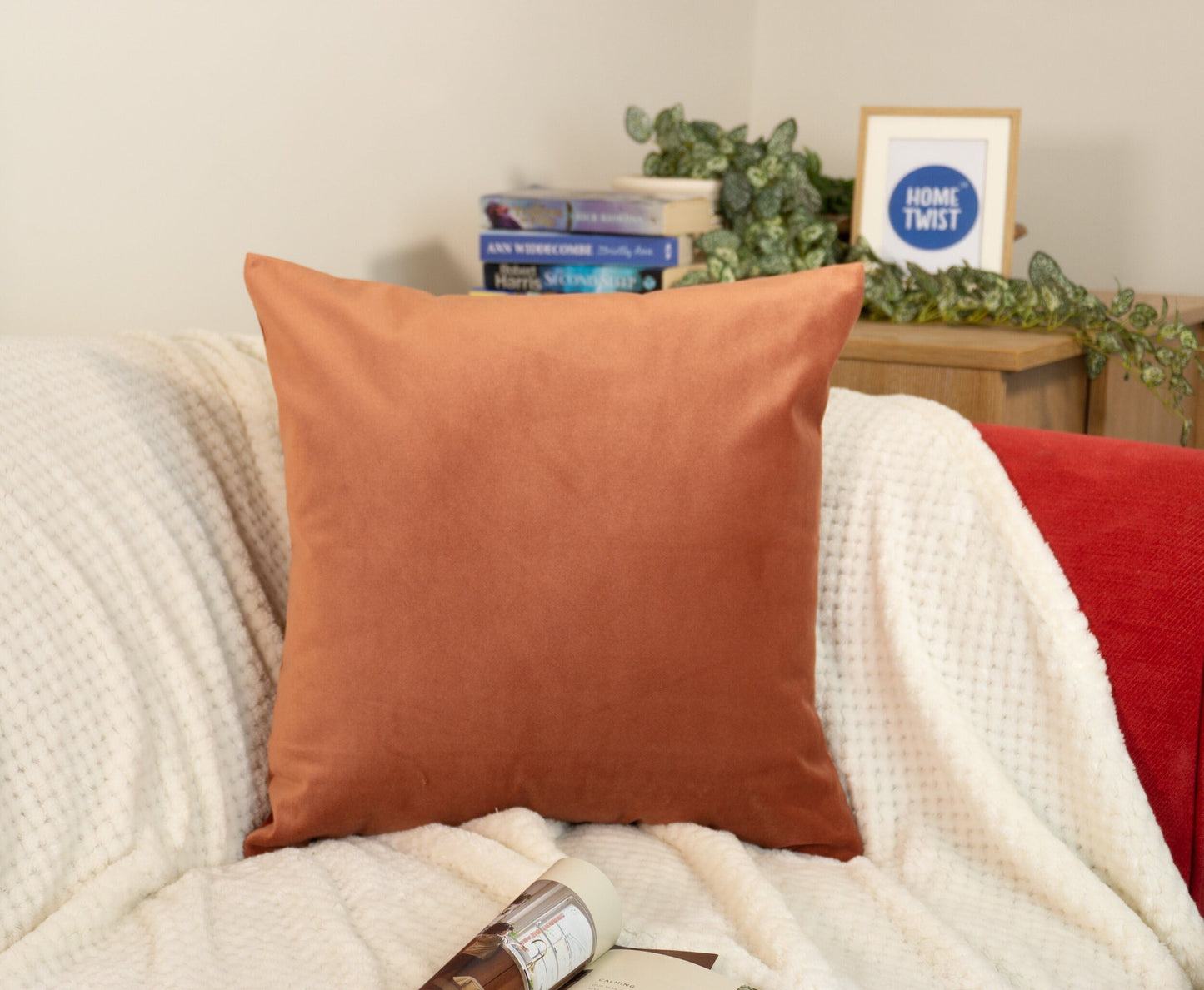 Woven Velvet Salmon Pink Cushion Cover,  Salmon Pink Velvet Throw Pillow Cover 45x45cm, 18x18Inches