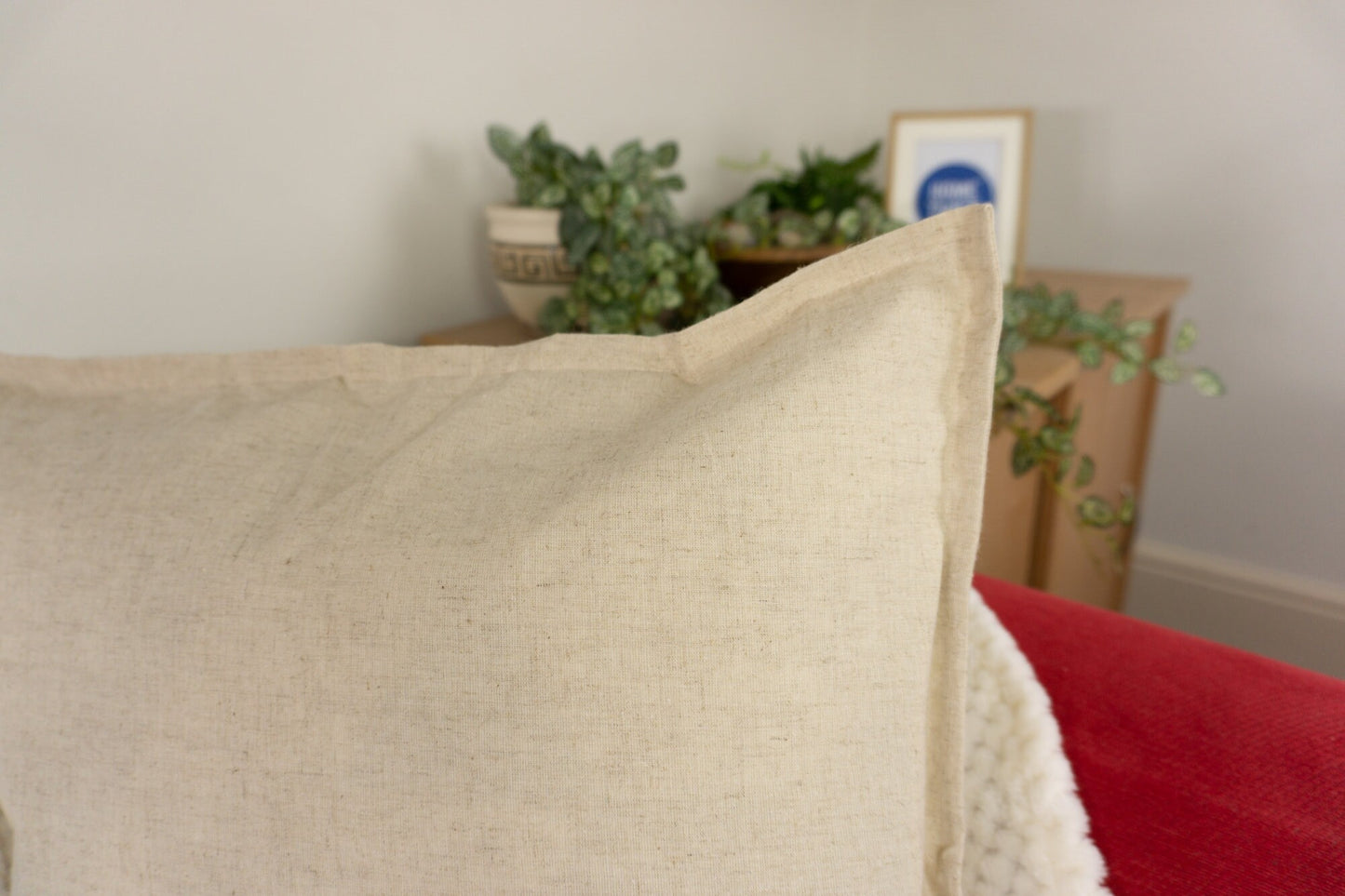 100% Natural Linen Oatmeal Cushion Cover, Linen Ivory Cushion Cover 45x45cm - 50x50cm - 55x55cm