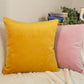 Luxury Velvet Lemon Yellow Cushion Cover, Lemon Yellow Velvet Pillow Cover 18x18Inches, 45x45cm