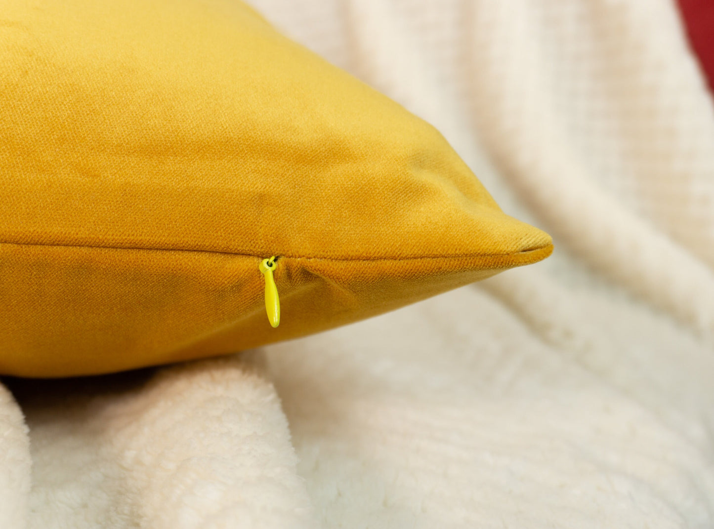 Luxury Velvet Lemon Yellow Cushion Cover, Lemon Yellow Velvet Pillow Cover 18x18Inches, 45x45cm