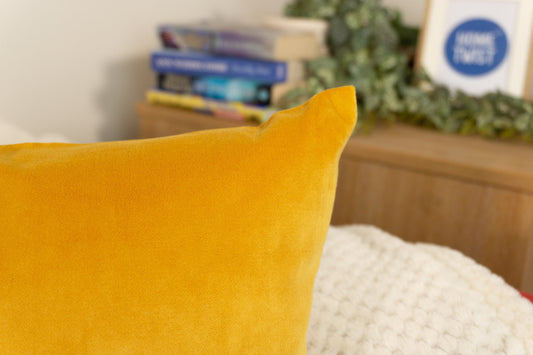 Luxury Velvet Lemon Yellow Cushion Cover, Lemon Yellow Velvet Pillow Cover 18x18Inches, 45x45cm