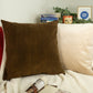 Chocolate Brown Velvet Cushion Cover, Chocolate Brown Plush Velvet Pillow Cover 45x45cm