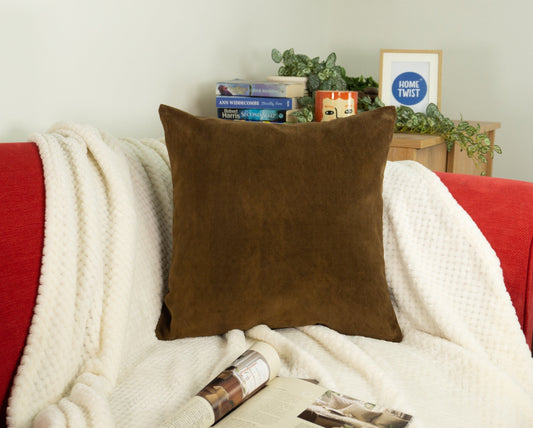 Chocolate Brown Velvet Cushion Cover, Chocolate Brown Plush Velvet Pillow Cover 45x45cm