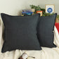 Dark Slate Natural Linen Cushion Cover, Dark Linen Pillow Cover 18x18 Inches