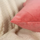 Luxury Woven Velvet Pink Cushion Cover, Plush Velvet Pink Throw Pillow Cover 45x45cm & 50x50cm