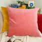 Luxury Woven Velvet Pink Cushion Cover, Plush Velvet Pink Throw Pillow Cover 45x45cm & 50x50cm