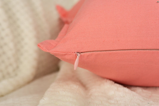 Cotton Linen Pink Cushion Cover, Linen Throw Pillow Cover, Pink Linen Pillowcase, 18x18Inches 45x45cm