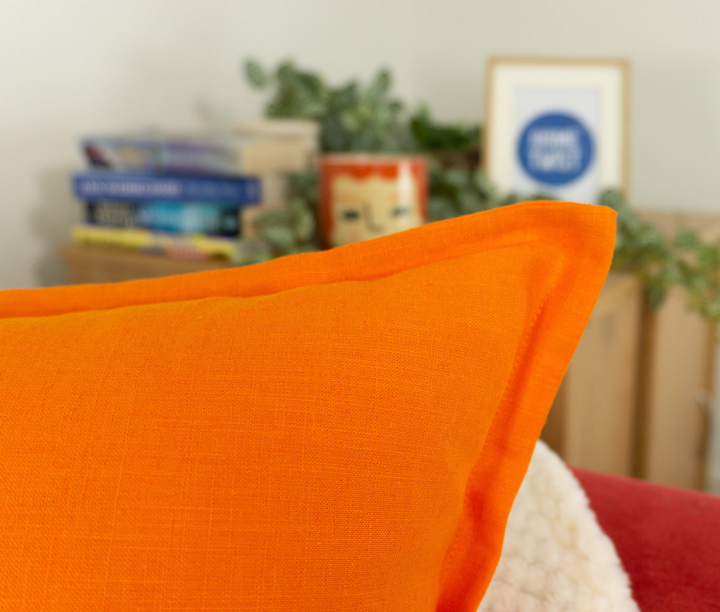 Natural Linen Orange Cushion Covers I Linen Throw Pillowcase Sofa Cushion Cover 45x45, 50x50cm