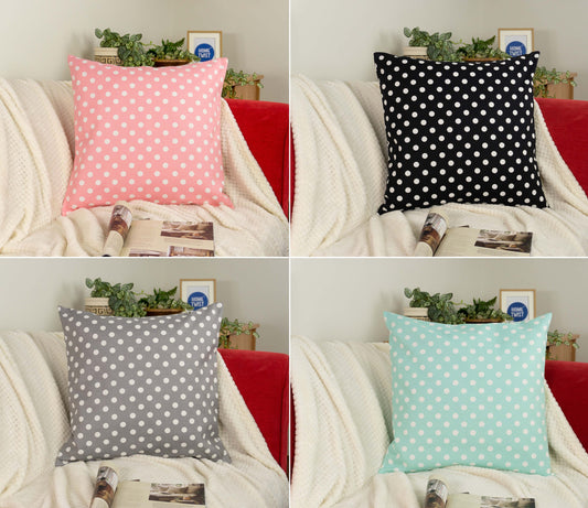 Linen Cushion Cover Polka Dot Pattern Pillow Covers, Polka Dot Decor, Natural Linen Pillowcases.