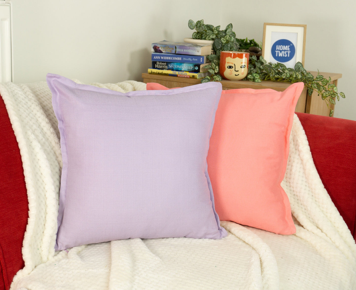 Cotton Linen Purple Cushion Cover, Linen Purple Throw Pillow, 18x18Inches, 20x20Inches