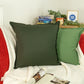 Cotton Linen Dark Green Cushion Cover, Linen Green Throw Pillow Cover, Decorative Linen Pillows 18x18'' 20x20''