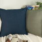 Linen Navy Blue Cushion Cover, Dark Blue Linen Pillow Cover 45x45, 50x50cm