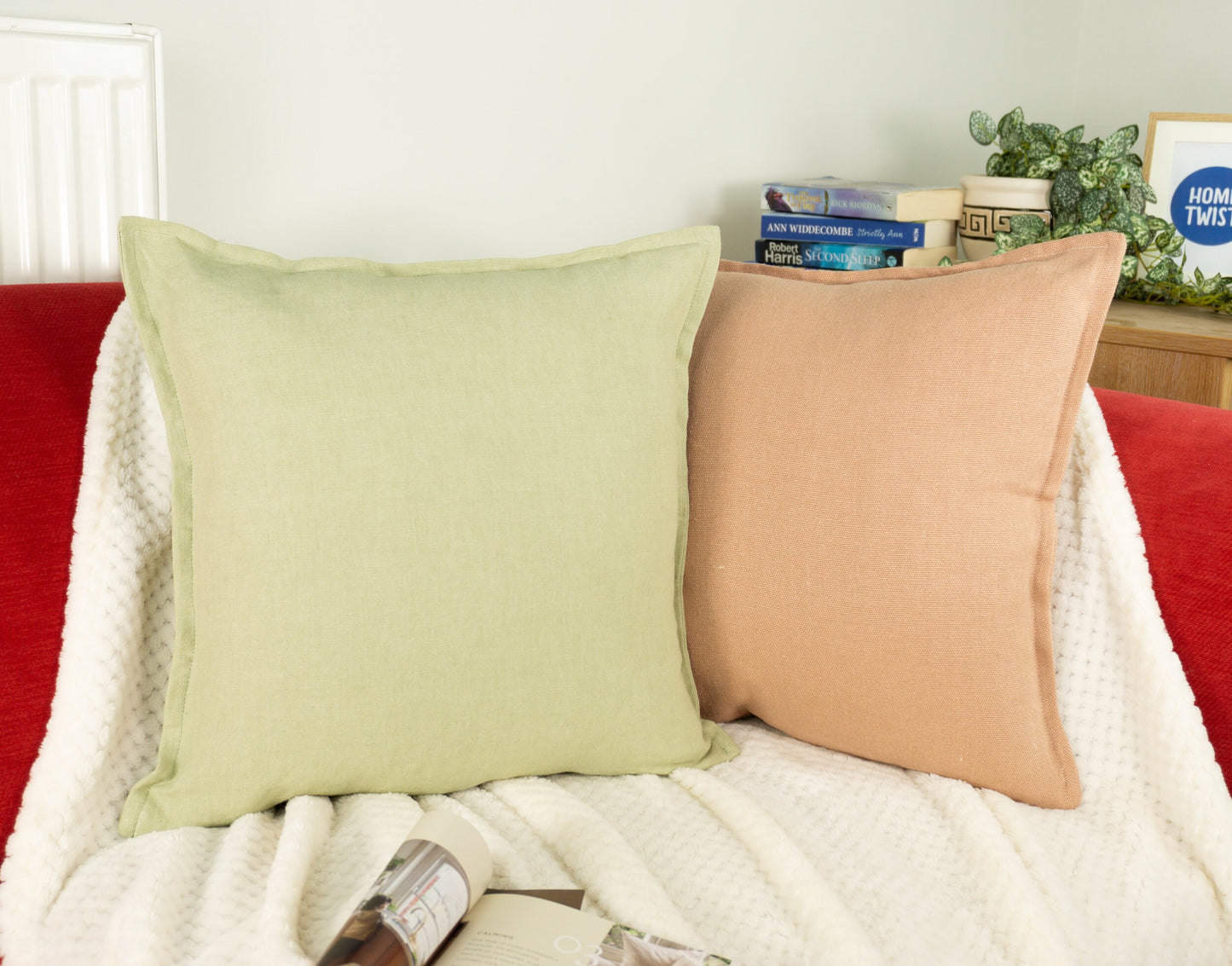 Natural Linen Pale Green Cushion Cover 45x45cm