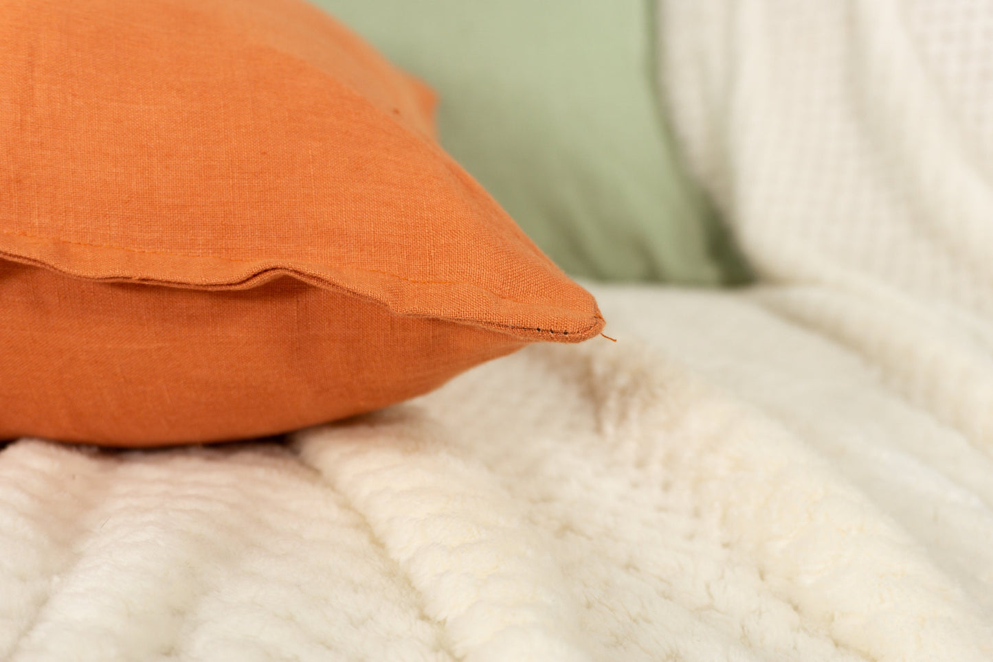 Natural Linen Orange Cushion Covers I Linen Throw Pillowcase Sofa Cushion Cover Home Decor 45x45cm