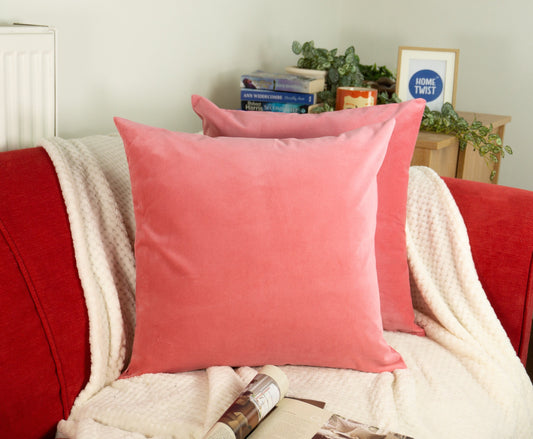 Plush Velvet Pink Pillow Cover, Pink Velvet Cushion Cover, Pink Lumbar Pillow Cover, All size available