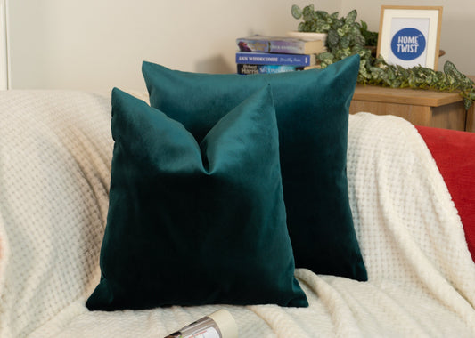 Luxury Velvet Emerald Green Cushion Cover, Dark Green Pillow Cover, (All Sizes)