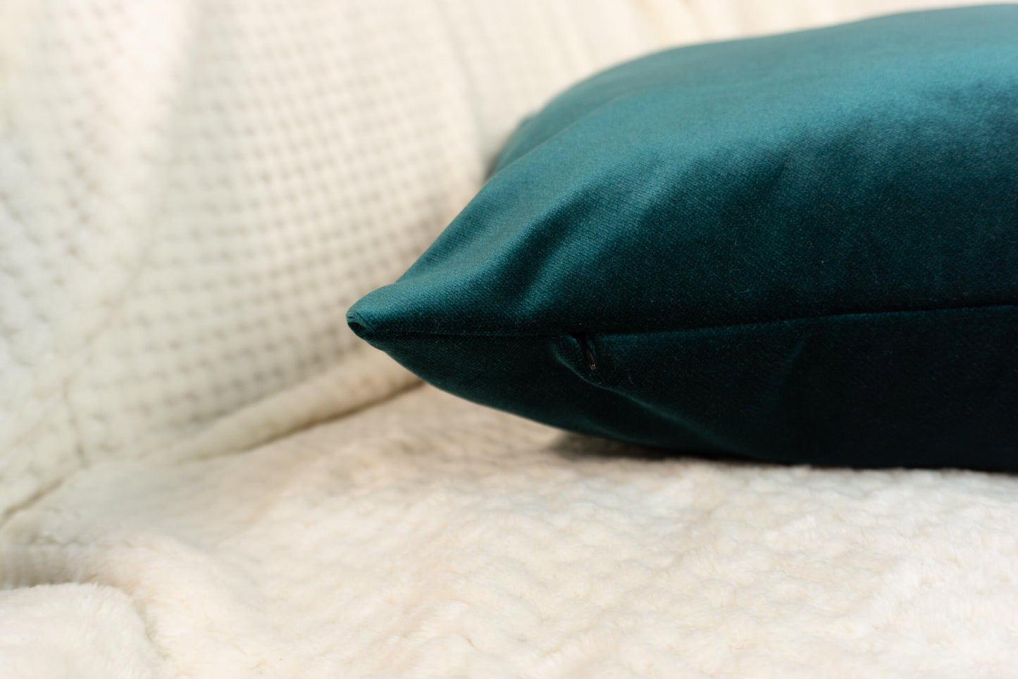 Luxury Velvet Emerald Green Cushion Cover, Dark Green Pillow Cover, (All Sizes)