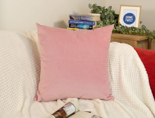 Luxury Velvet Baby Pink Cushion Cover, Baby Pink Velvet Throw Pillow Cover 45x45cm