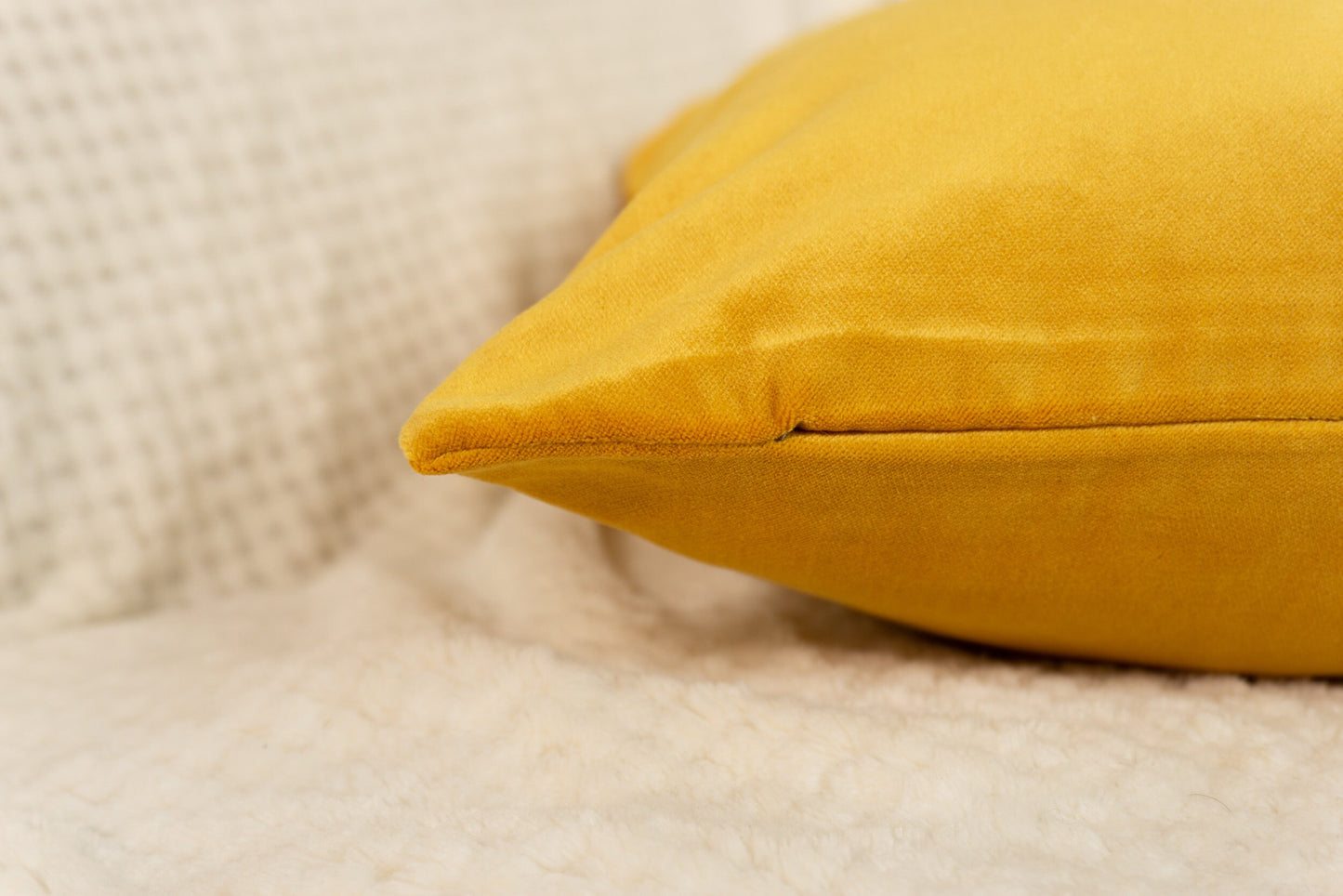 Luxury Velvet Lemon Yellow Cushion Cover, Lemon Yellow Velvet Pillow Cover 18x18Inches, 45x45cm