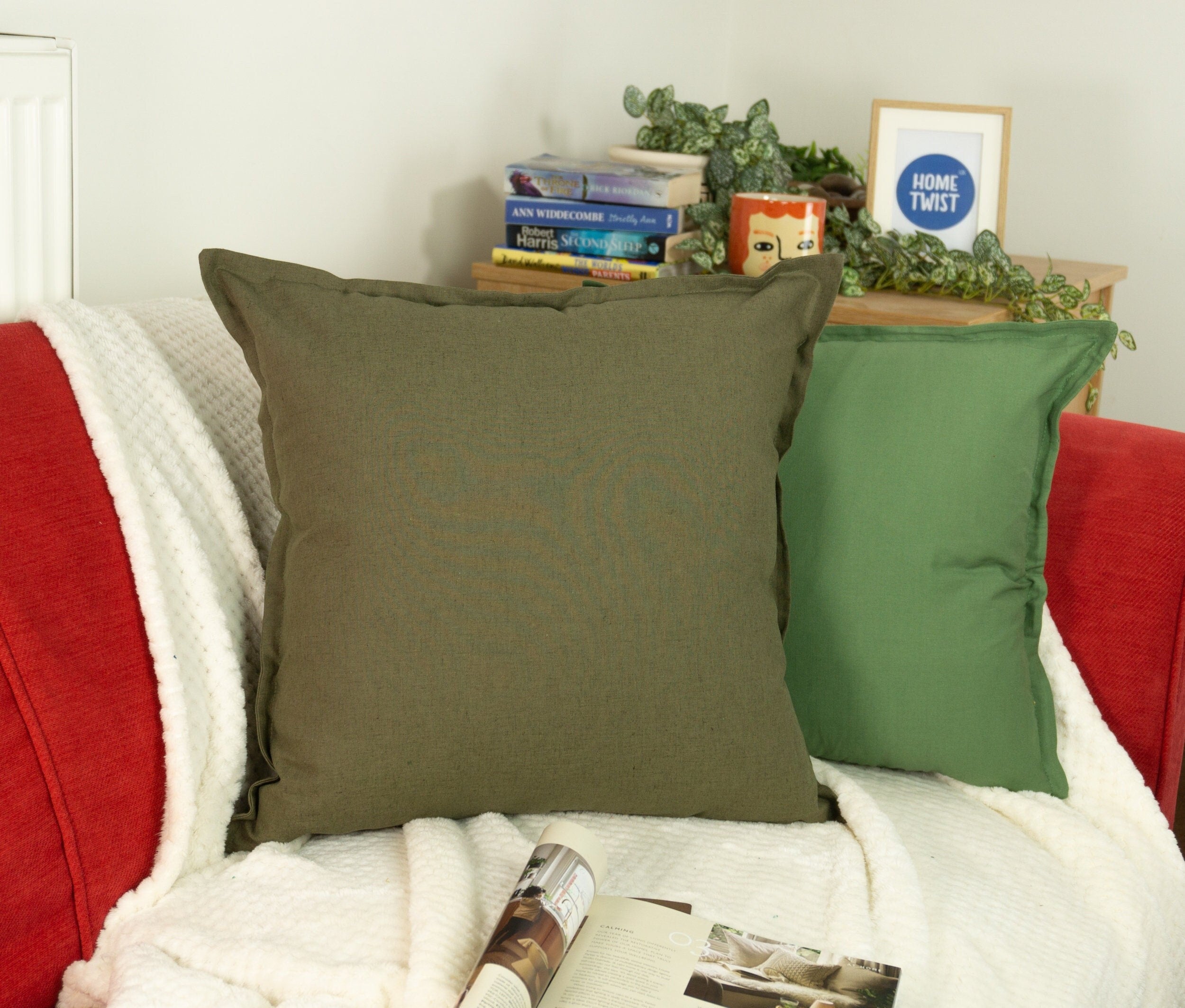 Olive green cheap cushion covers