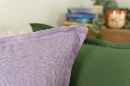 Cotton Linen Purple Cushion Cover, Linen Purple Throw Pillow, 18x18Inches, 20x20Inches