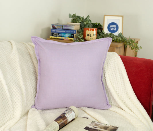 Cotton Linen Purple Cushion Cover, Linen Purple Throw Pillow, 18x18Inches, 20x20Inches