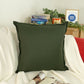 Cotton Linen Dark Green Cushion Cover, Linen Green Throw Pillow Cover, Decorative Linen Pillows 18x18'' 20x20''