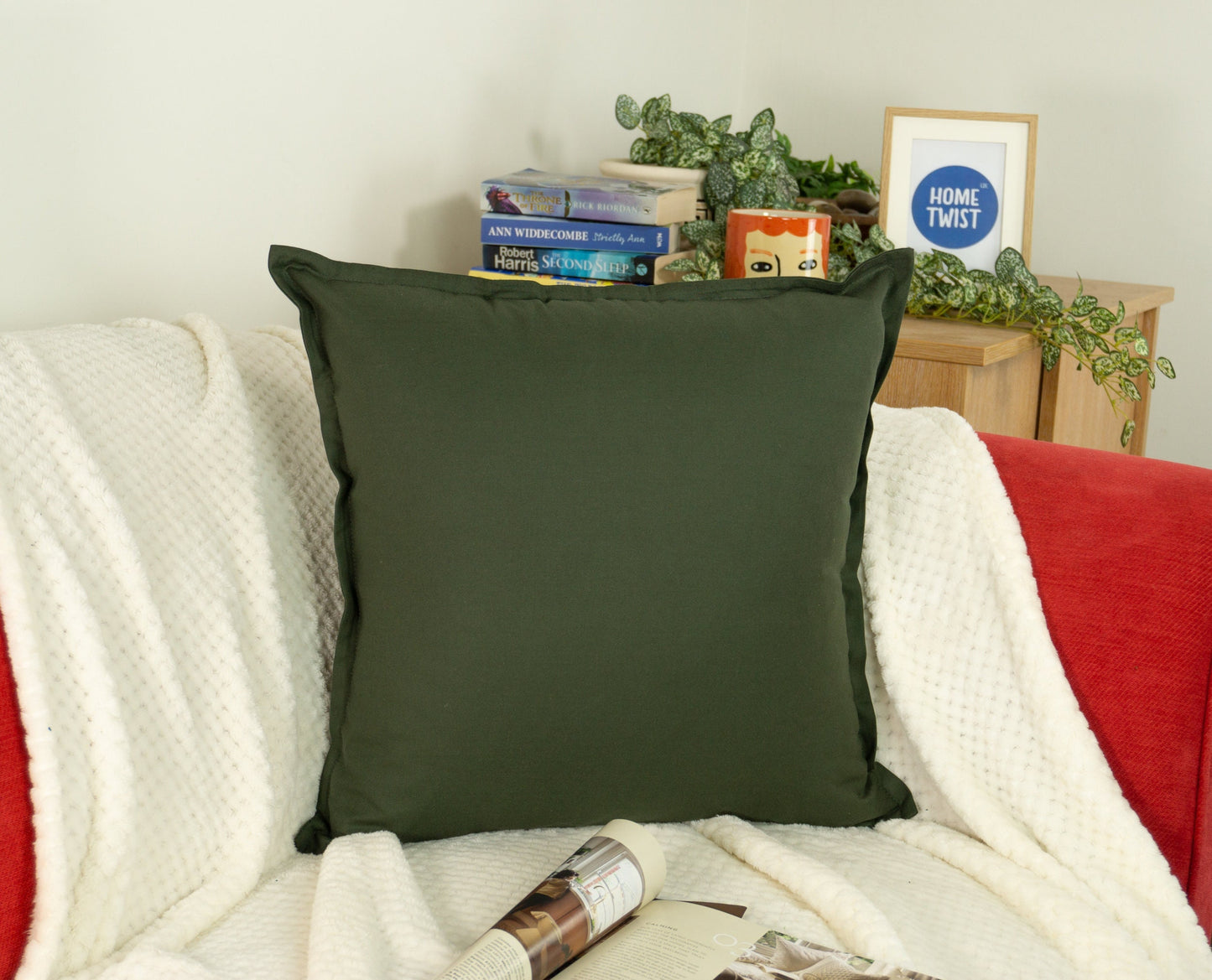 Cotton Linen Dark Green Cushion Cover, Linen Green Throw Pillow Cover, Decorative Linen Pillows 18x18'' 20x20''